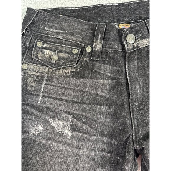 True Religion Mens 32 Distressed Silver Highlight Ricky Jeans USA Casual 90s Y2K - Picture 4 of 16